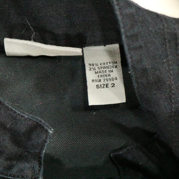 CHICOS Platinum Dark Denim Full Zip Jacket Sz 2 - Picture 6 of 11